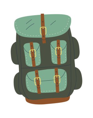 Kamp Vektörü İllüstrasyonu için yürüyüş çantası