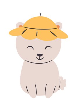 Şapka Vektörü İllüstrasyonlu Köpek