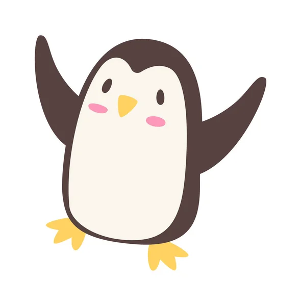 Ilustração Vetor Animal Pinguim Feliz — Vetor de Stock
