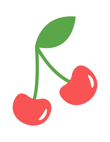 Cherry Berry Leaf Vector Illustration — Stock Vector