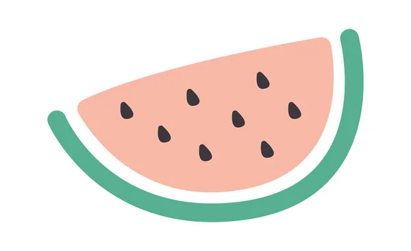 Vodní Meloun Plátky Ovoce Vektorové Ilustrace — Stockový vektor