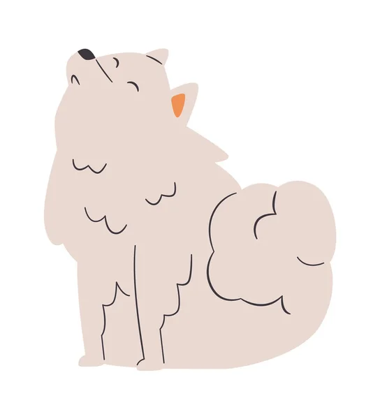 Howling Dog Pet Vector Illustration — Stock Vector