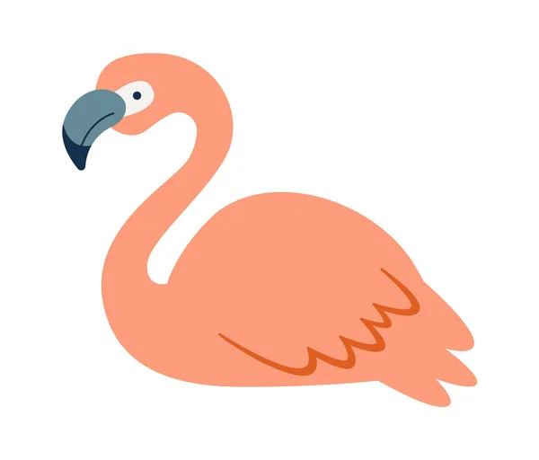 Lying Flamingo Bird Vector Illustration — Stock Vector