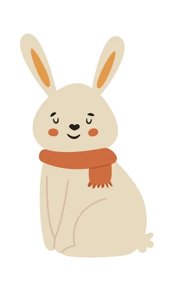 Rabbit Scarf Vector Illustration — Stock Vector