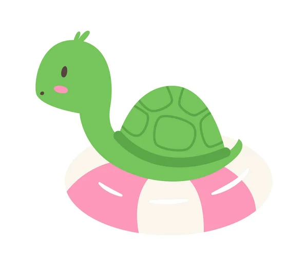 Żółw Nadmuchiwane Ilustracja Wektora Pierścienia — Wektor stockowy