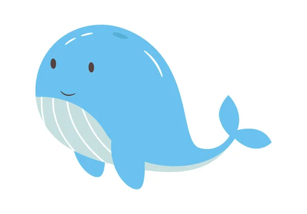 Cartoon Whale Character Vector Illustration — Stockvektor