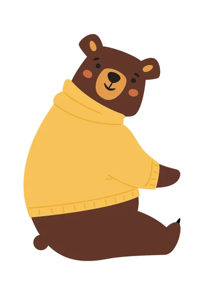 Urso Sentado Uma Ilustração Vetor Camisola — Vetor de Stock