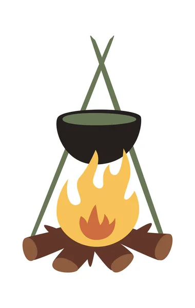 Kessel Flammen Vektor Illustration — Stockvektor