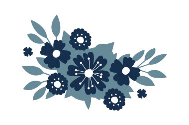 Çiçek Süsleme Buket Vektörü İllüstrasyonu