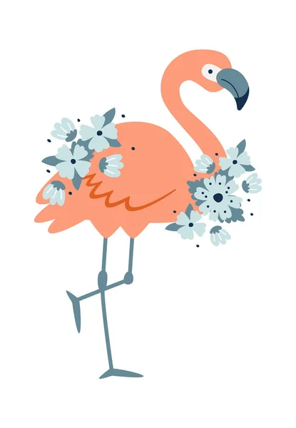 Flamingo Virág Vektor Illusztráció — Stock Vector