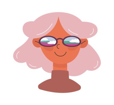 Yansıma Vektörü İllüstrasyonlu Güneş Gözlüklü Kız