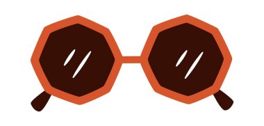 Çokgen Şekli Güneş Gözlüğü Vektörü Resimlemesi