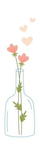 Дикие Цветы Стеклянном Векторе — стоковый вектор