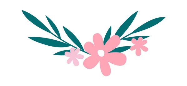 Λουλούδια Φύλλα Εικονογράφηση Διάνυσμα — Διανυσματικό Αρχείο