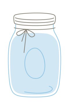 Su taşıyıcı illüstrasyonlu cam kavanoz