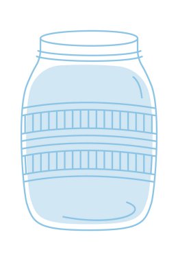 Su taşıyıcı illüstrasyonlu cam kavanoz