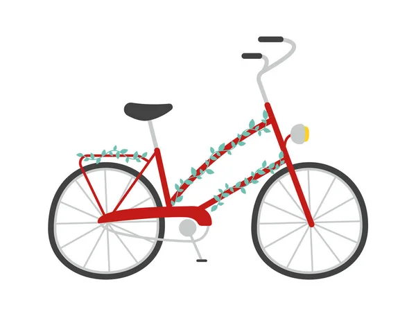 Fahrrad Mit Blumen Vektor Illustration — Stockvektor