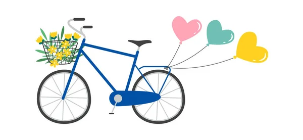 Ποδήλατο Μπαλόνια Διανυσματική Εικονογράφηση — Διανυσματικό Αρχείο