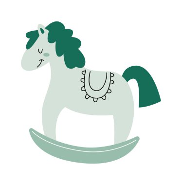 Çocuklar At Savur Oyuncak Vektörü İllüstrasyonu