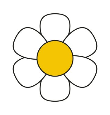 Sıralanmış Papatya Çiçeği Baş Vektörü İllüstrasyonu