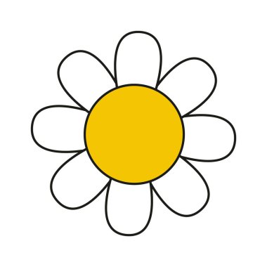 Sıralanmış Papatya Çiçeği Baş Vektörü İllüstrasyonu