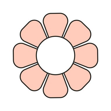 Sıralanmış Papatya Çiçeği Baş Vektörü İllüstrasyonu