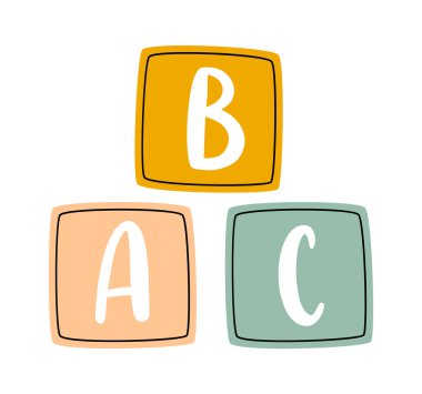 ABC Oyuncak Vektörü İllüstrasyonunu Çocuklar Bloğu