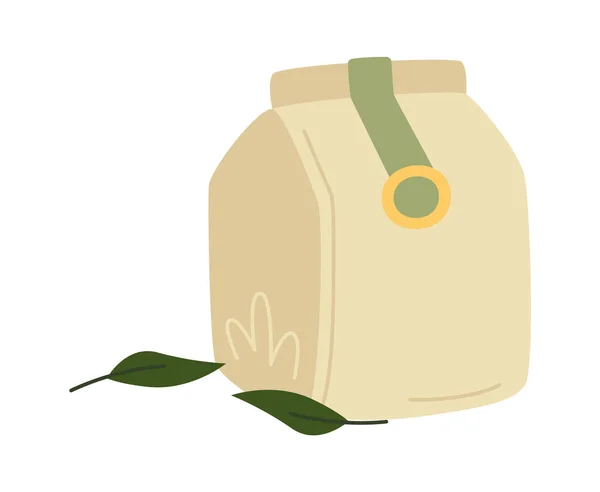 茶葉ベクトルイラスト付きバッグ — ストックベクタ