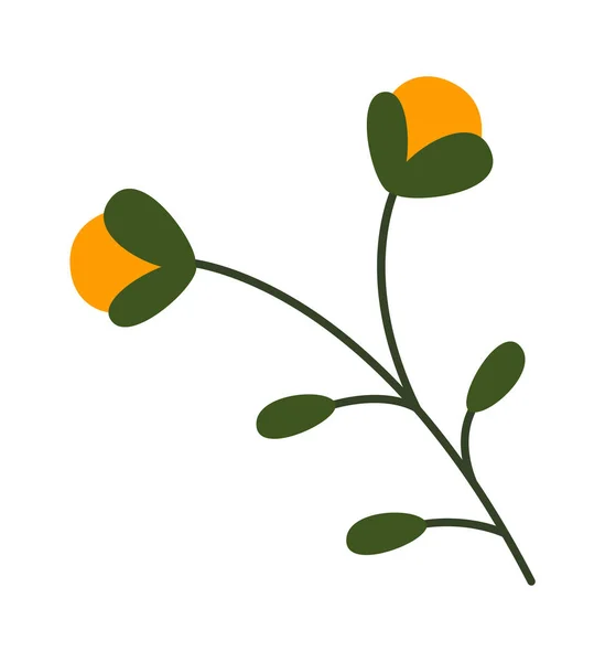 Zweig Mit Blumen Vektor Illustration — Stockvektor