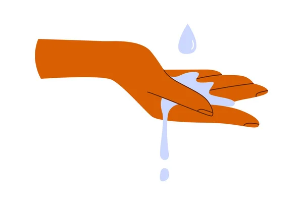 Hand Holding Water Vector Illustratie — Stockvector