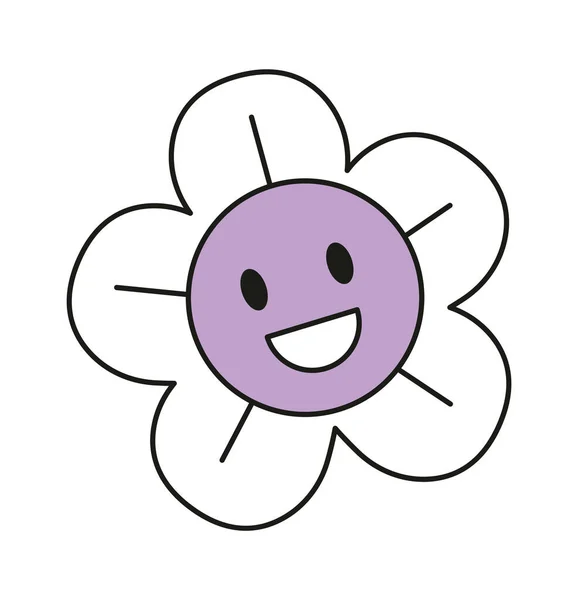 Sorrindo Flor Personagem Vetor Ilustração — Vetor de Stock