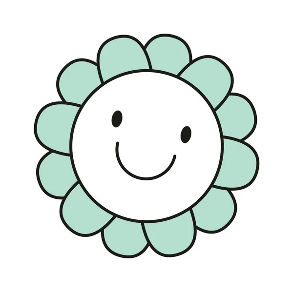Illustration Vectorielle Caractère Fleur Souriante — Image vectorielle
