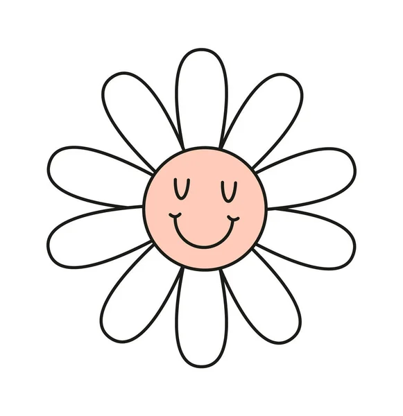 Lächelnde Flower Character Vector Illustration — Stockvektor