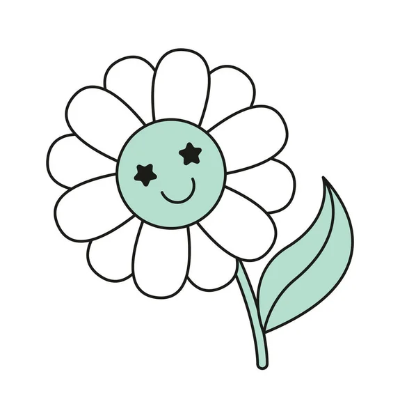 Usmívající Vektorová Ilustrace Znaků Květin — Stockový vektor