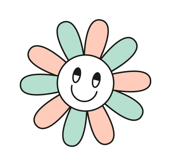 Lächelnde Flower Character Vector Illustration — Stockvektor