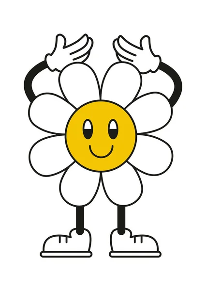 Bleiben Flower Character Vector Illustration — Stockvektor