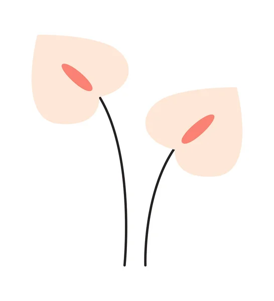 Calla Blumen Auf Stammvektorillustration — Stockvektor