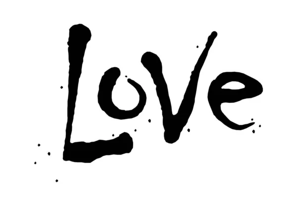 Amore Cartone Animato Lettering Vettoriale Illustrazione — Vettoriale Stock