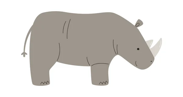 Rhino Animal Staying Vector Illustration — Stock Vector