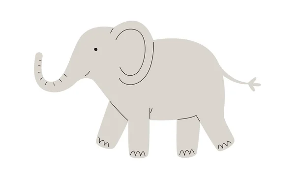 Rimanere Elefante Animale Vettoriale Illustrazione — Vettoriale Stock