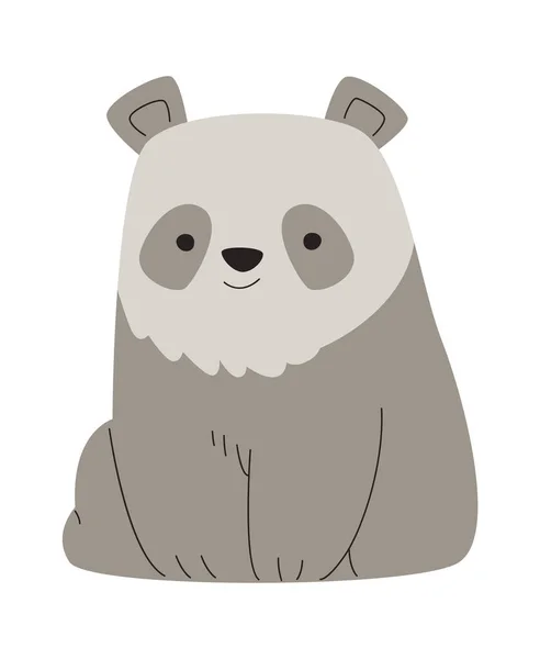 Panda Oso Sentado Vector Ilustración — Vector de stock