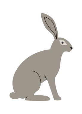 Tavşan Hayvan Oturma Vektörü İllüstrasyonu