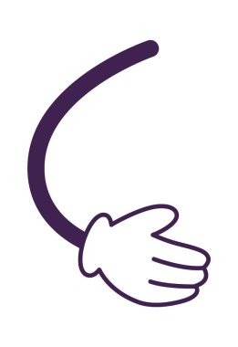 El Vektörü İllüstrasyonlu Çizgi Film Kolu