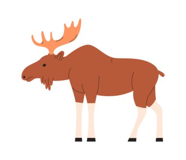 Elk Animal Standing Vector Illustration clipart