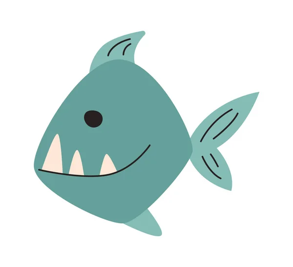 Illustration Vectorielle Marine Poisson Piranha — Image vectorielle