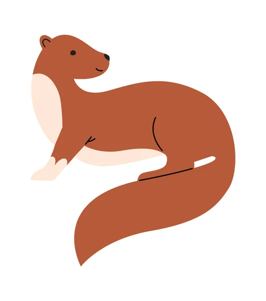 Weasel Animal Wildlife Vector Ilustração —  Vetores de Stock