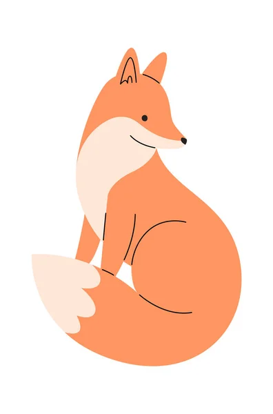 Fox Animal Zittende Vector Illustratie — Stockvector