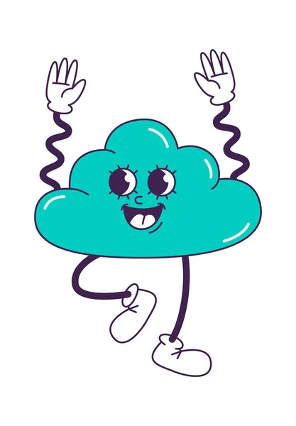 Ilustração Vetor Personagem Nuvem Feliz —  Vetores de Stock
