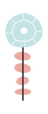 Soyut Yuvarlak Çiçek Vektörü İllüstrasyonu