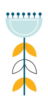 Soyut Yuvarlak Çiçek Vektörü İllüstrasyonu